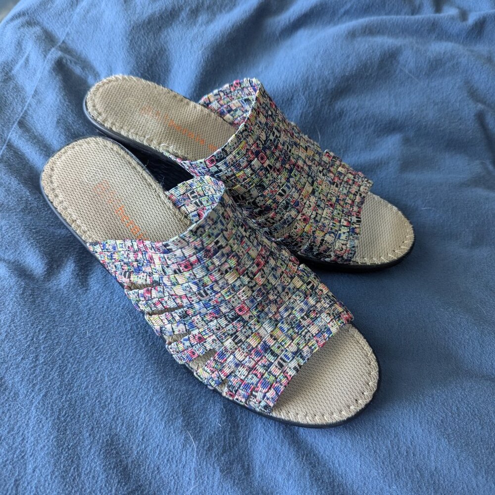 bernie mev. Multicolor Woven Slide Sandals